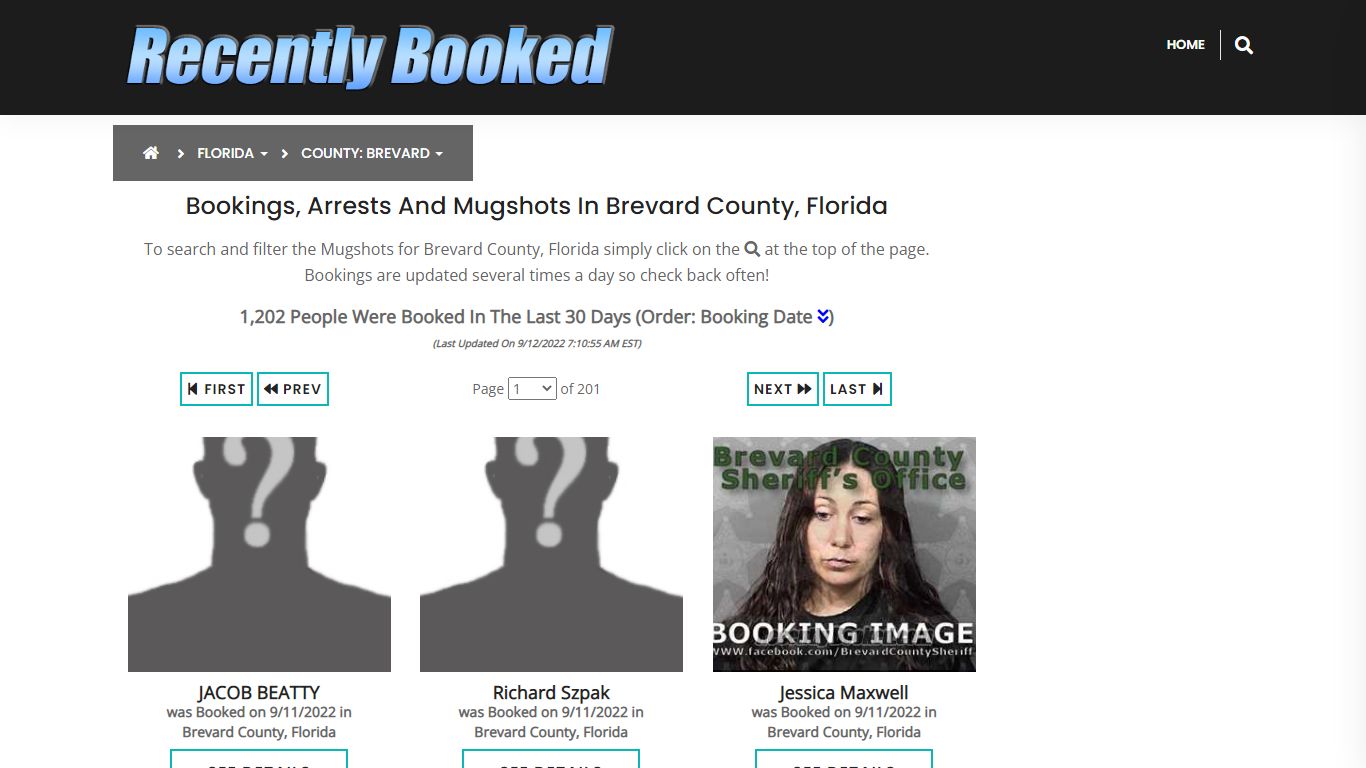 Recent bookings, Arrests, Mugshots in Brevard County, Florida